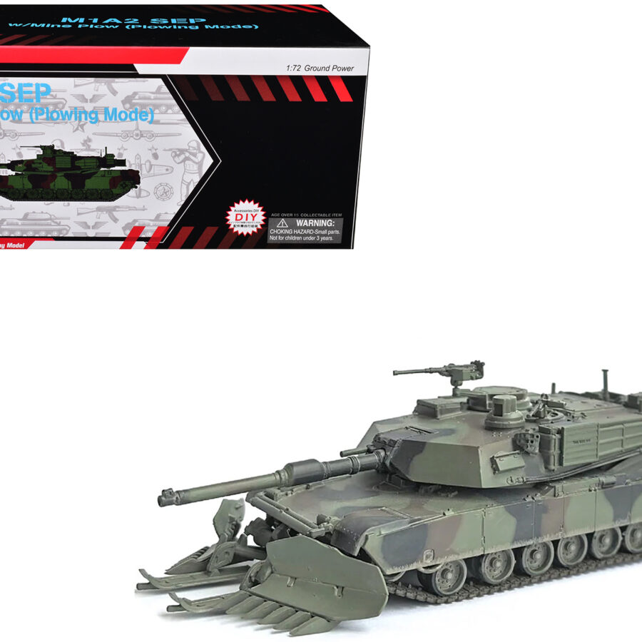 United States M1A2 SEP (System Enhancement Package) Tank with Mine Plow (Plowing Mode) "United States Army 1st Battalion 16th Cav. Reg. Fort Knox" (2002)" Green Camouflage "NEO Dragon Armor" Series 1/72 Plastic Model by Dragon Models Automotive