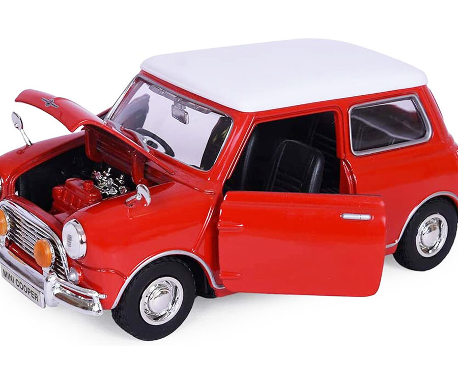 1961-1967 Morris Mini Cooper Red with White Top "Timeless Legends" 1/18 Diecast Model Car by Motormax Automotive
