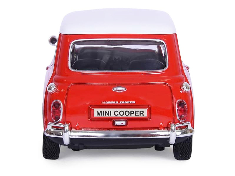 1961-1967 Morris Mini Cooper Red with White Top "Timeless Legends" 1/18 Diecast Model Car by Motormax Automotive