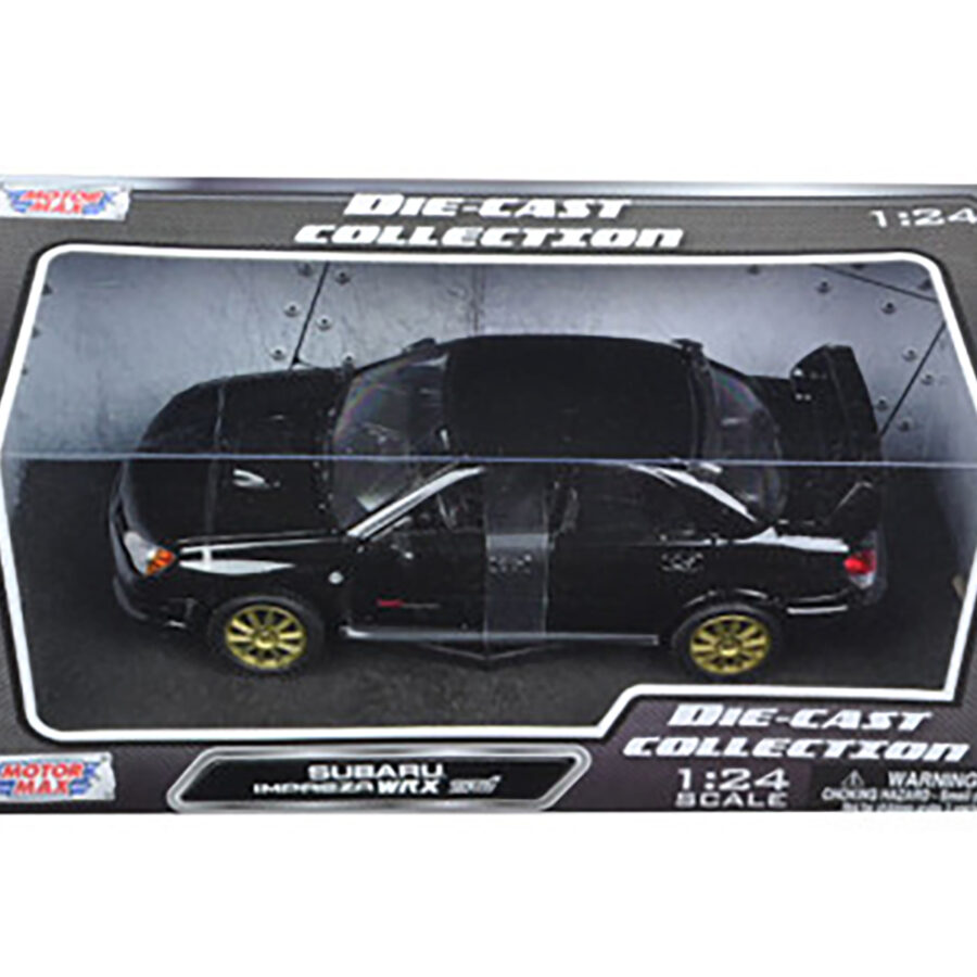 Subaru Impreza WRX STi Black 1/24 Diecast Model Car by Motormax Automotive