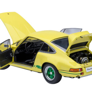 Porsche 911 Carrera 2.7 RS Light Yellow with Green Stripes and Wheels 1/18 Model Car by Autoart  by Diecast Mania