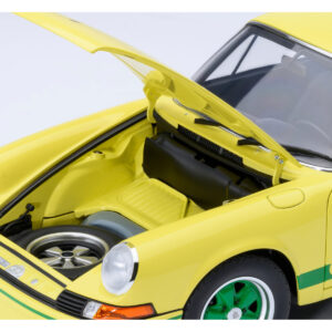 Porsche 911 Carrera 2.7 RS Light Yellow with Green Stripes and Wheels 1/18 Model Car by Autoart  by Diecast Mania