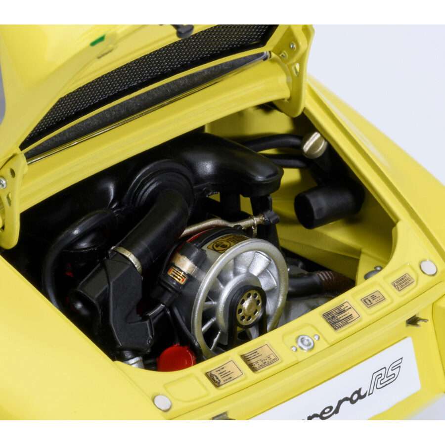 Porsche 911 Carrera 2.7 RS Light Yellow with Green Stripes and Wheels 1/18 Model Car by Autoart Automotive