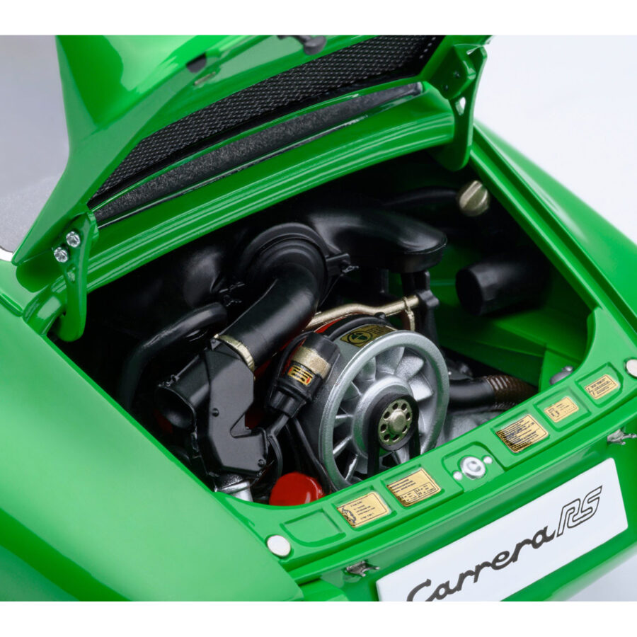 Porsche 911 Carrera 2.7 RS Viper Green with Black Stripes and Wheels 1/18 Model Car by Autoart Automotive