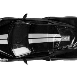 2020 Chevrolet Corvette C8 Stingray Black with Silver Stripes "Timeless Legends" Series 1/24 Diecast Model Car by Motormax  by Diecast Mania