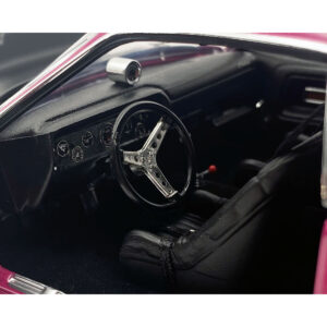 1970 Dodge Challenger T/A Pro Stock "Mopar Performance" Panther Pink with Black Stripes and Black Hood Limited Edition to 350 pieces Worldwide 1/18 Diecast Model Car by ACME  by Diecast Mania