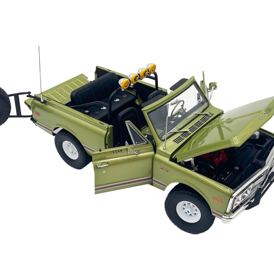 1972 GMC Jimmy Olive Metallic with White Top "KC Highlighter" Limited Edition to 300 pieces Worldwide 1/18 Diecast Model Car by ACME Automotive