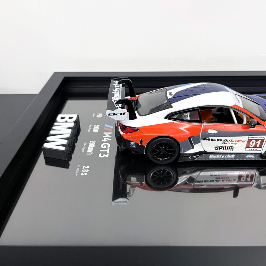 BMW M4 GT3 No.91 1:24 Handmade Framed Artwork Automotive