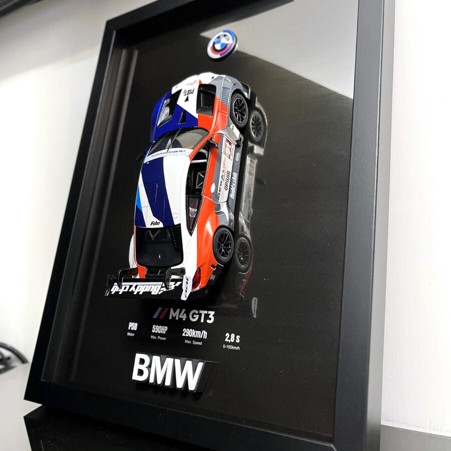 BMW M4 GT3 No.91 1:24 Handmade Framed Artwork Automotive