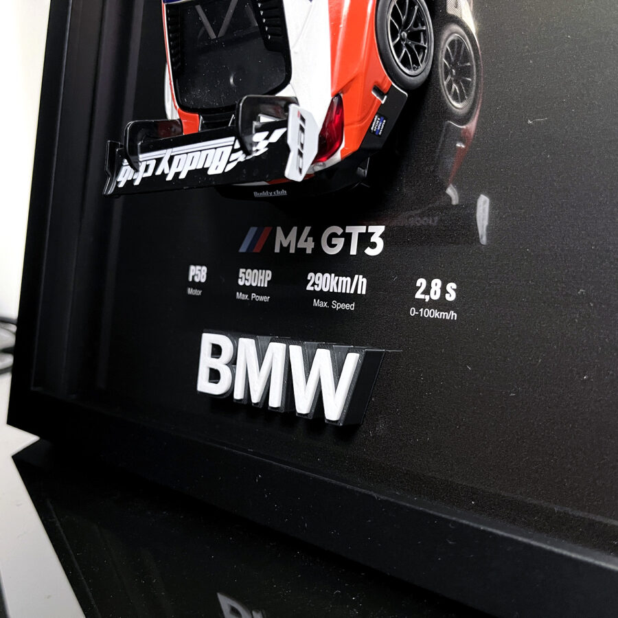 BMW M4 GT3 No.91 1:24 Handmade Framed Artwork Automotive