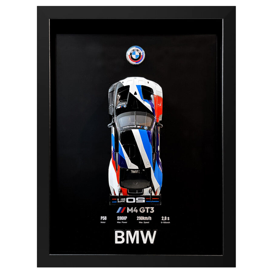 BMW M4 GT3 1:24 Handmade Framed Artwork from the Race Car Wall Art store collection.