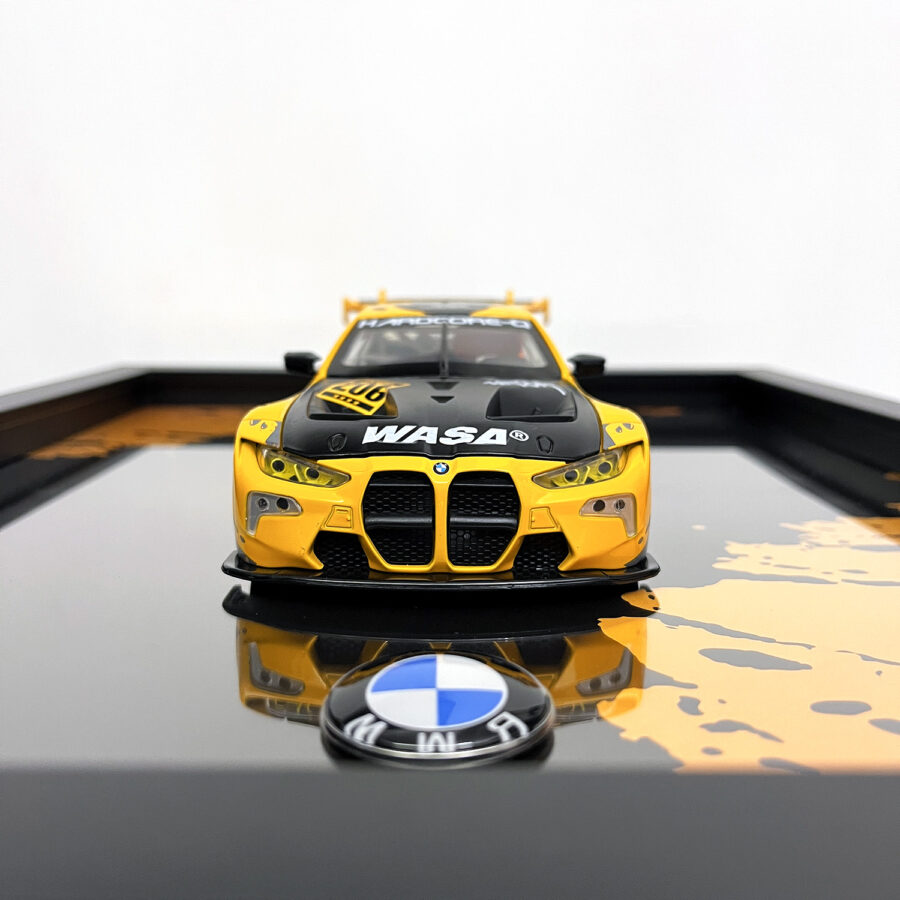 BMW M4 GT3 WASA Graffiti Orange Edition 1:24 Handmade Framed Artwork from the Race Car Wall Art store collection.