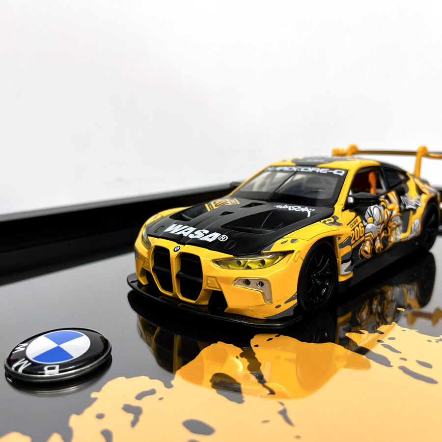 BMW M4 GT3 WASA Graffiti Orange Edition 1:24 Handmade Framed Artwork Automotive