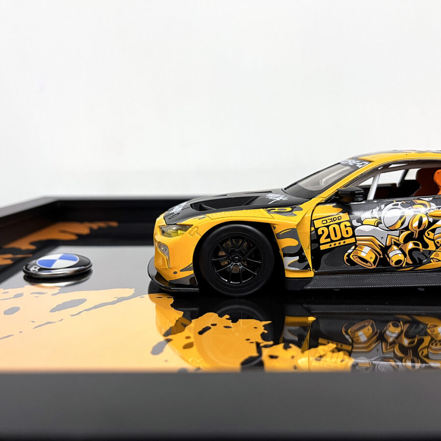 BMW M4 GT3 WASA Graffiti Orange Edition 1:24 Handmade Framed Artwork Automotive