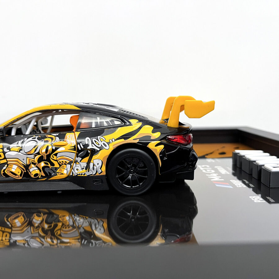 BMW M4 GT3 WASA Graffiti Orange Edition 1:24 Handmade Framed Artwork Automotive