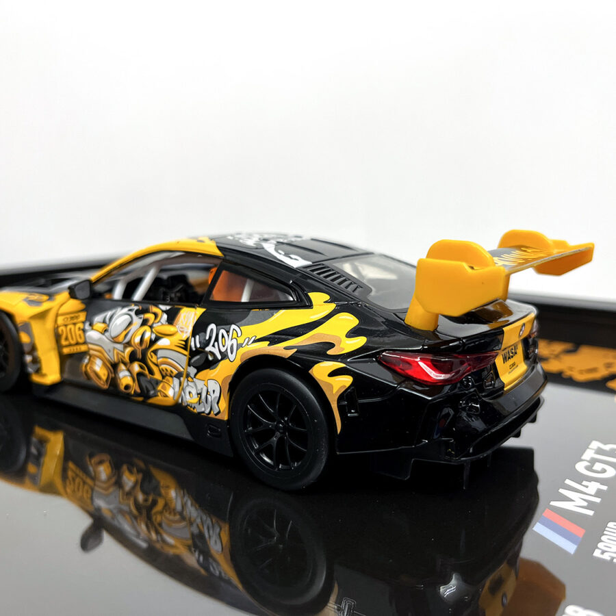 BMW M4 GT3 WASA Graffiti Orange Edition 1:24 Handmade Framed Artwork Automotive