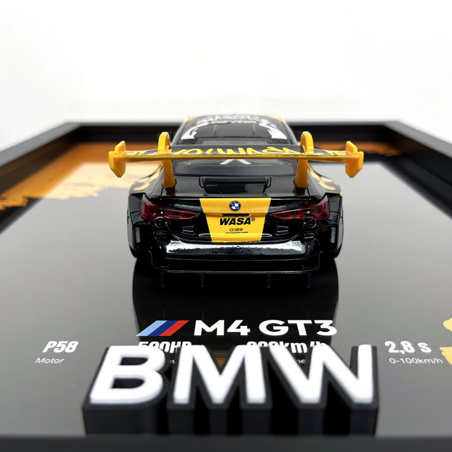 BMW M4 GT3 WASA Graffiti Orange Edition 1:24 Handmade Framed Artwork Automotive