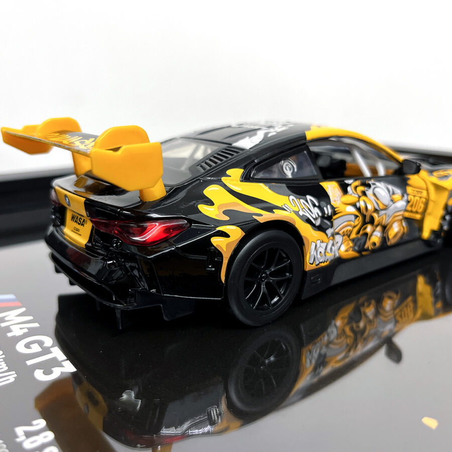 BMW M4 GT3 WASA Graffiti Orange Edition 1:24 Handmade Framed Artwork Automotive