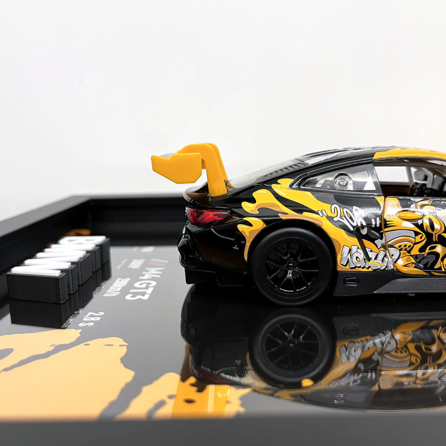 BMW M4 GT3 WASA Graffiti Orange Edition 1:24 Handmade Framed Artwork Automotive