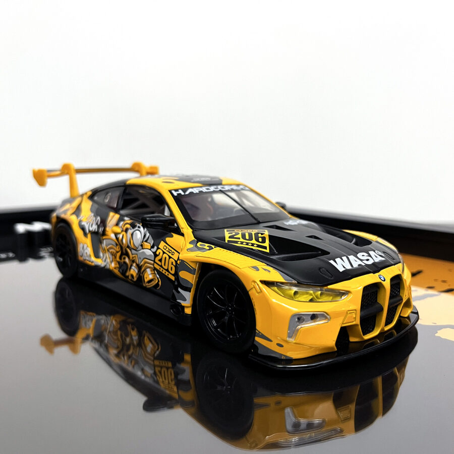 BMW M4 GT3 WASA Graffiti Orange Edition 1:24 Handmade Framed Artwork Automotive