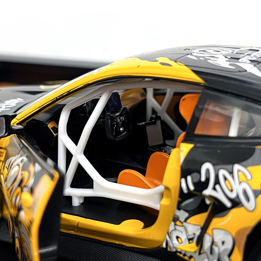 BMW M4 GT3 WASA Graffiti Orange Edition 1:24 Handmade Framed Artwork Automotive
