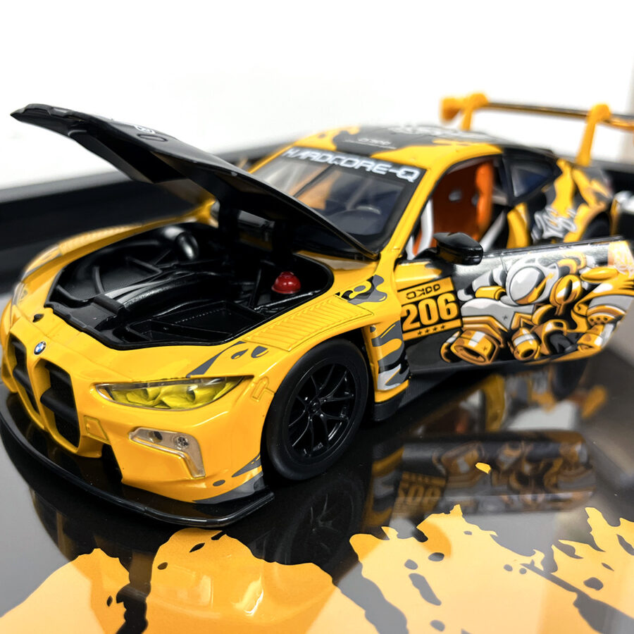 BMW M4 GT3 WASA Graffiti Orange Edition 1:24 Handmade Framed Artwork Automotive
