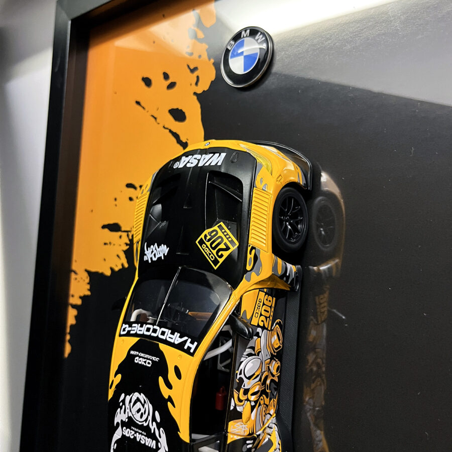 BMW M4 GT3 WASA Graffiti Orange Edition 1:24 Handmade Framed Artwork Automotive
