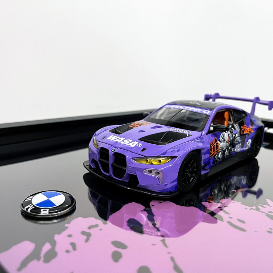 BMW M4 GT3 WASA Graffiti Purple Edition 1:24 Handmade Framed Artwork Automotive