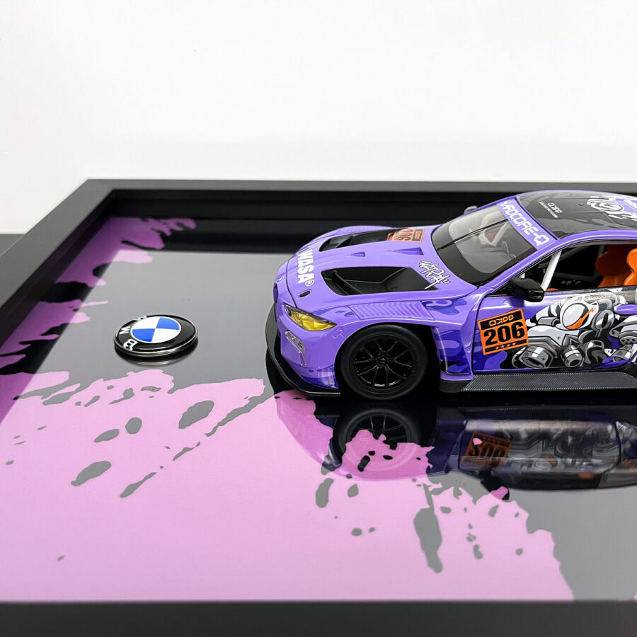BMW M4 GT3 WASA Graffiti Purple Edition 1:24 Handmade Framed Artwork Automotive