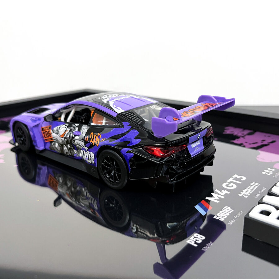 BMW M4 GT3 WASA Graffiti Purple Edition 1:24 Handmade Framed Artwork Automotive
