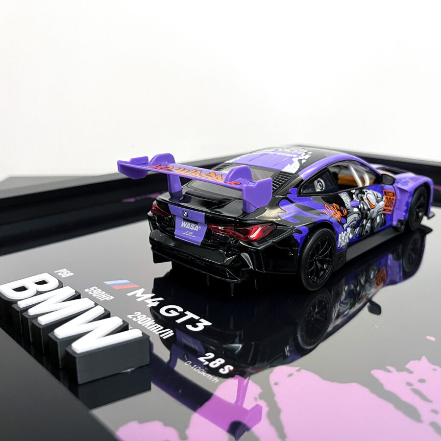 BMW M4 GT3 WASA Graffiti Purple Edition 1:24 Handmade Framed Artwork Automotive
