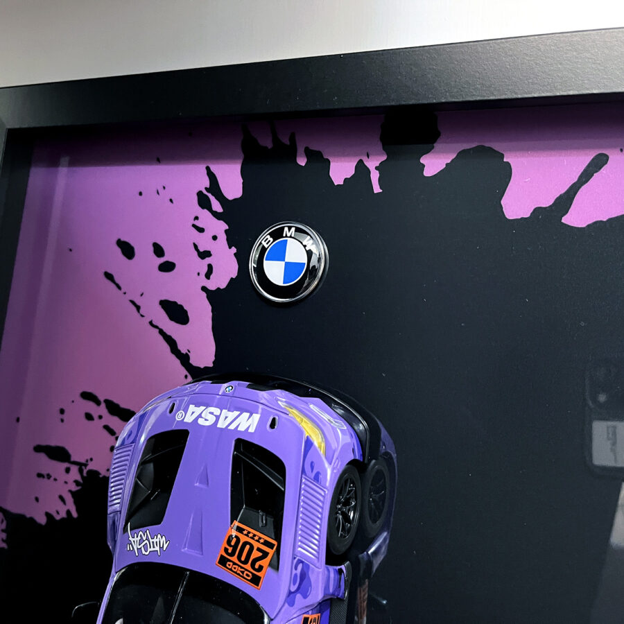 BMW M4 GT3 WASA Graffiti Purple Edition 1:24 Handmade Framed Artwork Automotive
