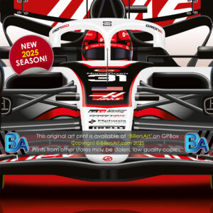 Esteban Ocon's 2025 Haas Racing Car. A Very High Quality Illustration  by Billeresque