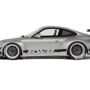 2024 Porsche 911 RWB Abu Silver Metallic with Black Hood 1/18 Model Car by GT Spirit  by Diecast Mania