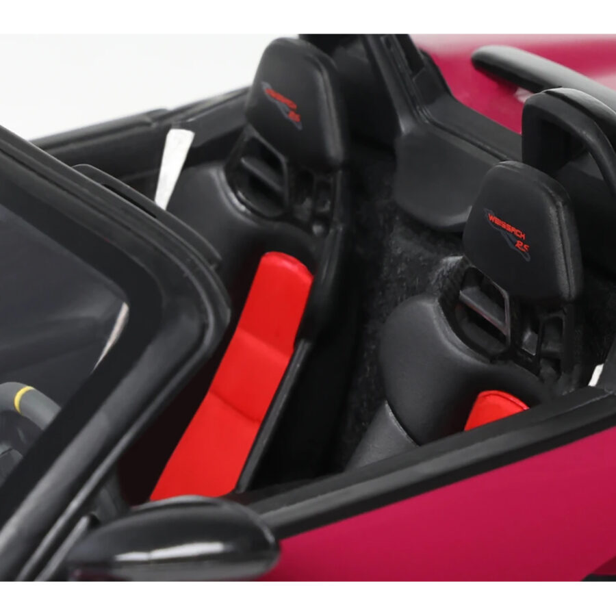 2023 Porsche 718 Spyder RS Purple with Carbon Stripes 1/18 Model Car by GT Spirit Automotive