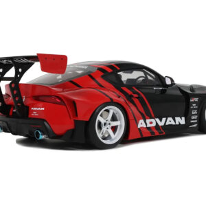 2020 Toyota Supra GR RHD (Right Hand Drive) "Advan" Black and Red 1/18 Model Car by GT Spirit Sports Car Racing Model Cars by Diecast Mania