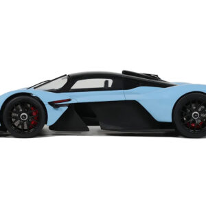 2023 Aston Martin Valkyrie Light Blue with Black Top 1/18 Model Car by GT Spirit  by Diecast Mania