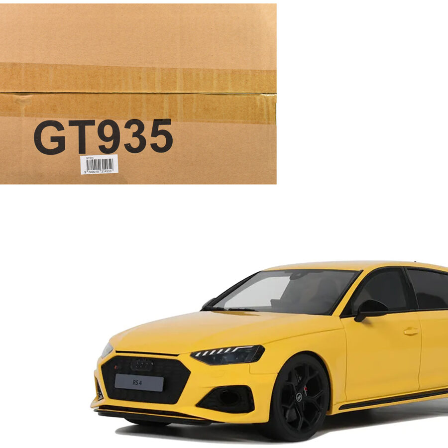 2024 Audi RS 4 "25th Anniversary" Yellow 1/18 Model Car by GT Spirit Audi