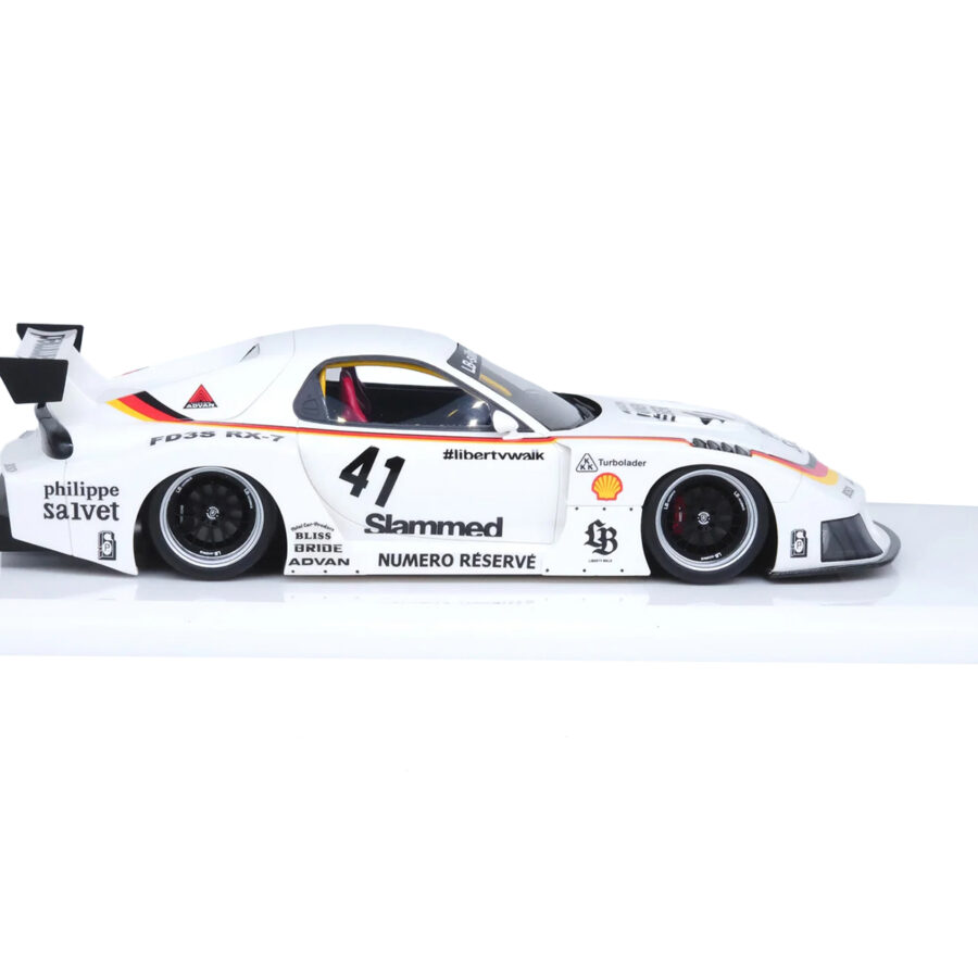 Mazda RX7 (FD3S) LB-Super Silhouette RHD (Right Hand Drive) #41 White with Stripes and Graphics 1/18 Model Car by Inno Models Automotive