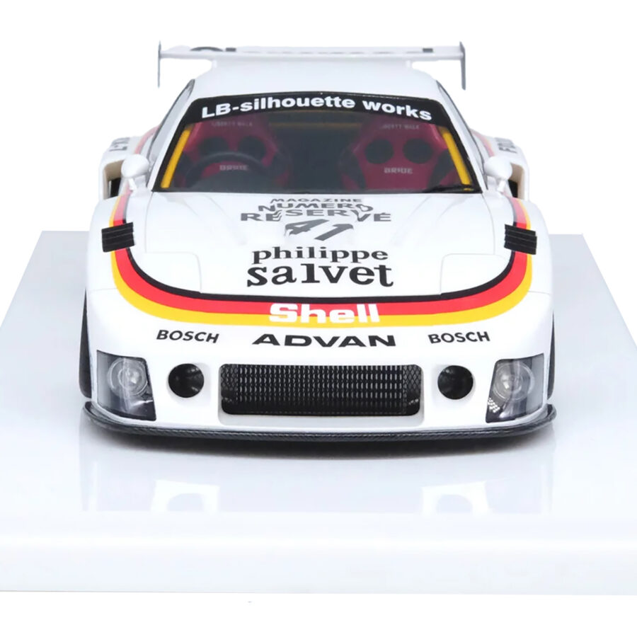 Mazda RX7 (FD3S) LB-Super Silhouette RHD (Right Hand Drive) #41 White with Stripes and Graphics 1/18 Model Car by Inno Models Automotive