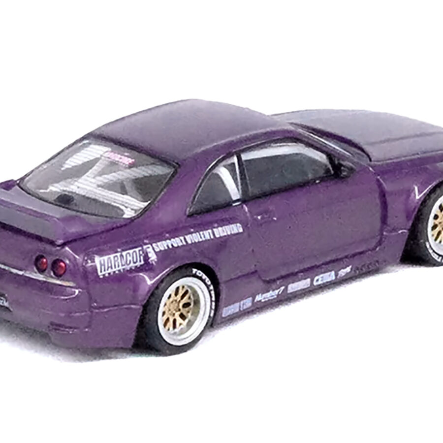 Nissan Skyline GT-R (R33) RHD (Right Hand Drive) "Pandem - Rocket Bunny" Purple Metallic 1/64 Diecast Model Car by Inno Models Automotive