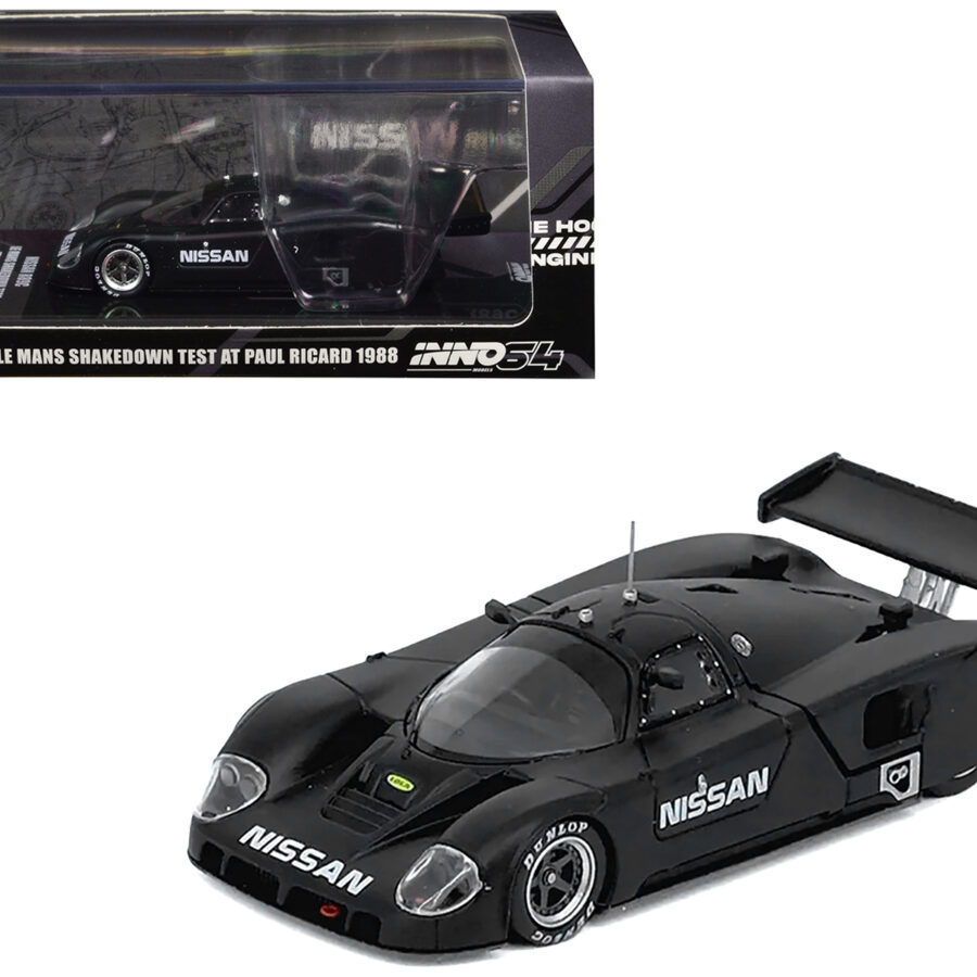 Nissan R89C Matt Black "Le Mans Shakedown Test at Paul Ricard 1988" 1/64 Diecast Model Car by Inno Models Automotive