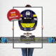 Isack Hadjar's 2025 Helmet and Racing Bulls Racing Car. A Very High Quality Illustration