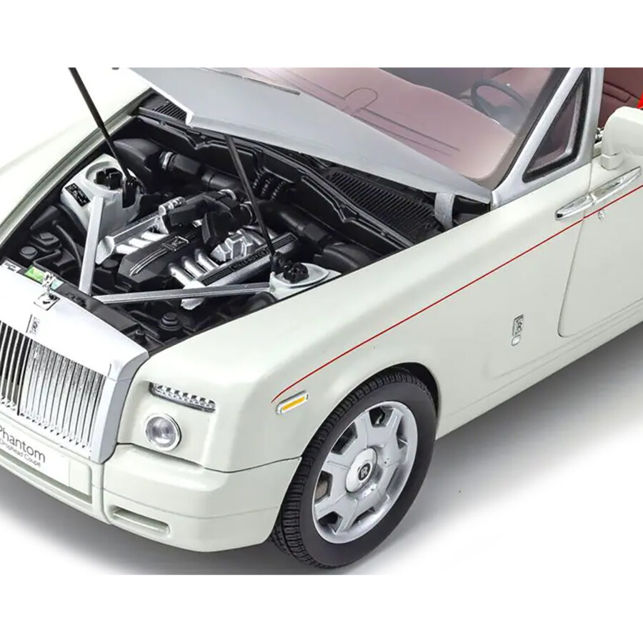 Rolls Royce Phantom Drophead Coupe English White with Silver Hood 1/18 Diecast Model Car by Kyosho Automotive