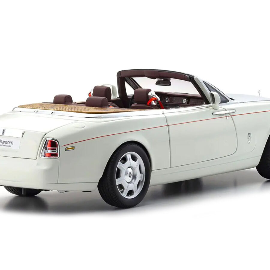Rolls Royce Phantom Drophead Coupe English White with Silver Hood 1/18 Diecast Model Car by Kyosho Automotive