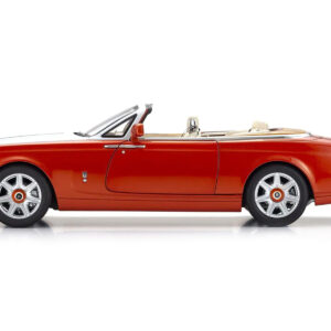Rolls Royce Phantom Drophead Coupe Orange Metallic with Silver Hood 1/18 Diecast Model Car by Kyosho Sports Car Racing Gifts by Diecast Mania