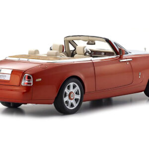 Rolls Royce Phantom Drophead Coupe Orange Metallic with Silver Hood 1/18 Diecast Model Car by Kyosho Sports Car Racing Gifts by Diecast Mania