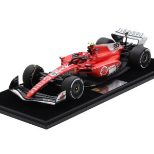 Ferrari SF-23 #55 Carlos Sainz Formula One F1 "Las Vegas GP" (2023) with Acrylic Display Case 1/18 Model Car by LookSmart from the Race Track Wall Art store collection.