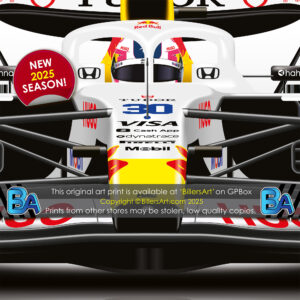 Liam Lawson's 2025 Racing Bulls Racing Car. A Very High Quality Illustration from the Formula 1 Memorabilia store collection.