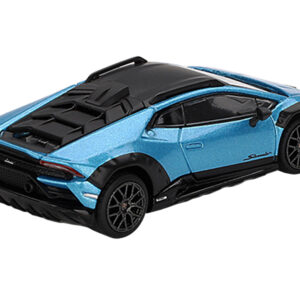 Lamborghini Huracan Sterrato Blu Aegir Blue Metallic with Black Top Limited Edition 1/64 Diecast Model Car by Mini GT from the Sports Car Racing Collectibles store collection.
